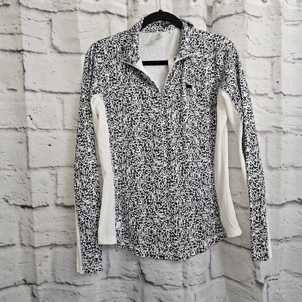 The Black Dog With Kate Lord Quarter Zip In Cheetah Size M